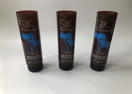 200ml Dia50 Protein Masque Brown Color Bottle Tube Packaging Silk Print Arc Shaped