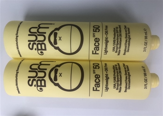 Face Spf 50 Plastic Cream Tubes 88ml Yellow Soft Touch 5 Layer Matt With Flip Top Cap