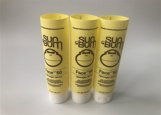 Face Spf 50 Plastic Cream Tubes 88ml Yellow Soft Touch 5 Layer Matt With Flip Top Cap