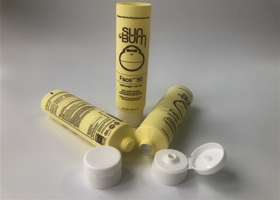 Face Spf 50 Plastic Cream Tubes 88ml Yellow Soft Touch 5 Layer Matt With Flip Top Cap