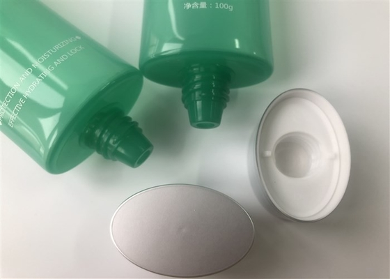 Transparant Color Oval Plastic Cream Tubes Double Layer Screw On Electroplate Cap