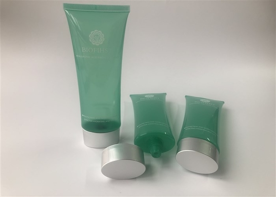Transparant Color Oval Plastic Cream Tubes Double Layer Screw On Electroplate Cap