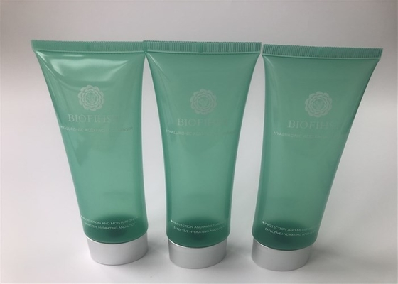 Transparant Color Oval Plastic Cream Tubes Double Layer Screw On Electroplate Cap