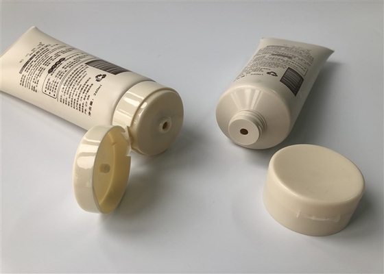 Diameter 50 mm beige colored tube moisturizing body lotion 3 color silk screen with flip cover 260 ml