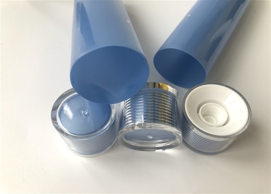 Metalic blue shiny pearl Plastic cream 5 layer MDPE tube 100ml blue inner Acrylic cap