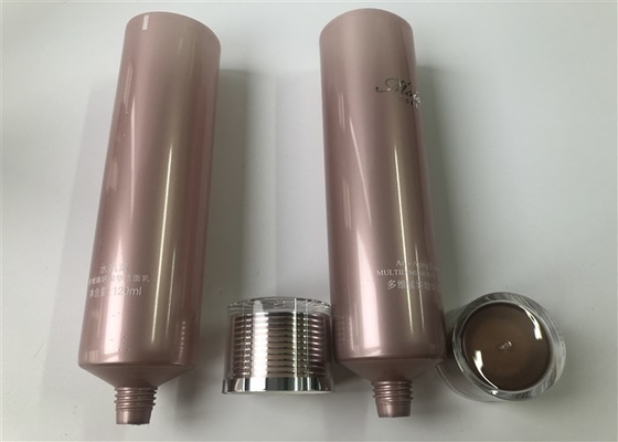 Metalic color tube shiny pearl silk screen and hot silver Plastic Cream Tube 120ml with same color High acrylic cap