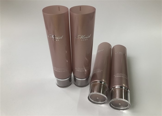Metalic color tube shiny pearl silk screen and hot silver Plastic Cream Tube 120ml with same color High acrylic cap