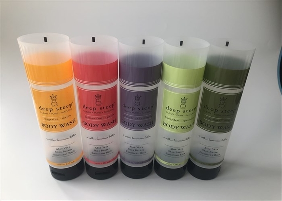 Transparant clear 250mlPlastic Cosmetic body lotion Tube 200 with black flip top cap 8oz 237ml