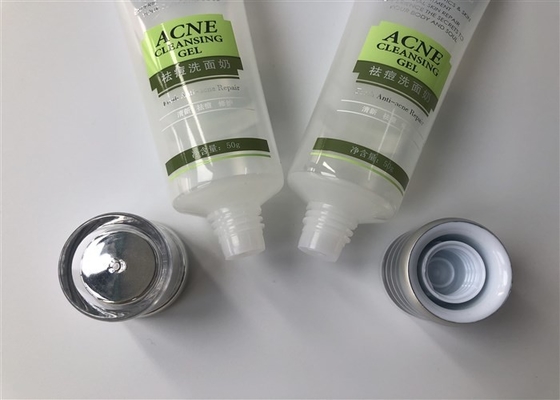 Diameter 30mm ACNE facial cleanser plastic lotion tube 5 color screen printing and hot-stamping silver acrylica cap 50mg