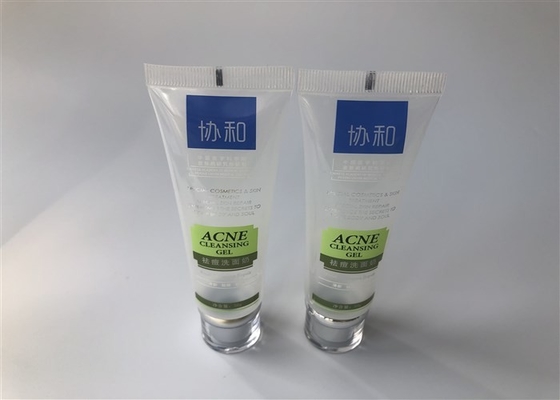 Diameter 30mm ACNE facial cleanser plastic lotion tube 5 color screen printing and hot-stamping silver acrylica cap 50mg
