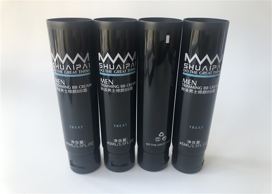 Black Tube Packaging Glossy MDPE 2 Color Silk Screen Printing 45ml ISO9001 Certification