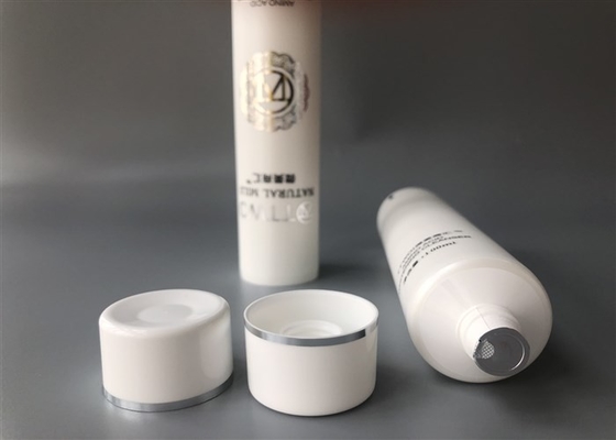 Diameter 35mm Plastic Tube Packing 100ml White Pearl Hot Silver Foil Screw Silver Ring Cap