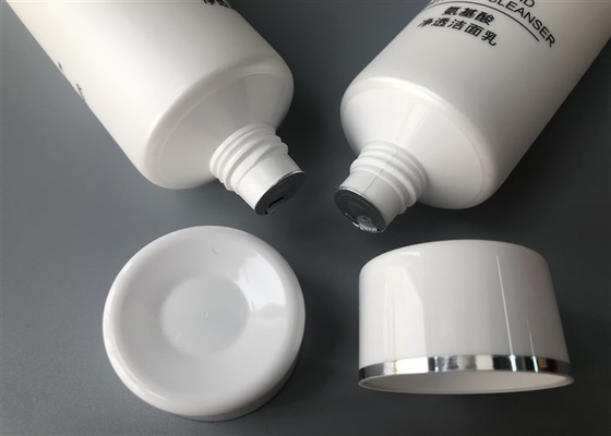 Diameter 35mm Plastic Tube Packing 100ml White Pearl Hot Silver Foil Screw Silver Ring Cap