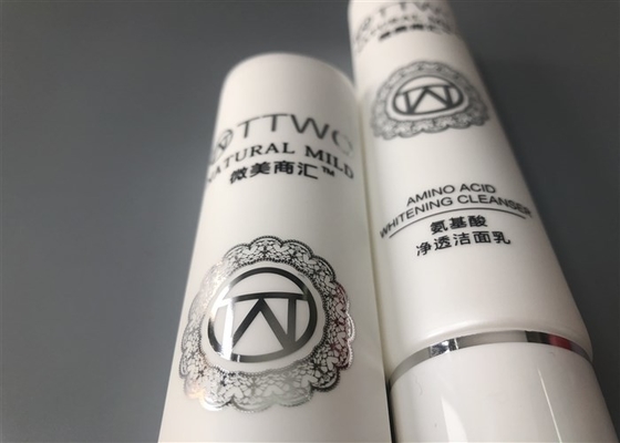 Diameter 35mm Plastic Tube Packing 100ml White Pearl Hot Silver Foil Screw Silver Ring Cap