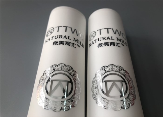Diameter 35mm Plastic Tube Packing 100ml White Pearl Hot Silver Foil Screw Silver Ring Cap