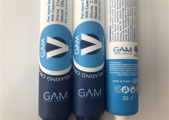 Blue Offset Printing Plastic Tube Packing Dia22 Mm 30ml Needle Insert High Sharp Hat Cap