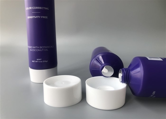 Colored Popwhite Plastic Cosmetic Tubes With Straight Flat Cap 1113g